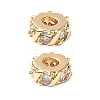 Brass Micro Pave Cubic Zirconia Beads KK-A259-02G-1
