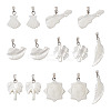 Craftdady 14Pcs 7 Styles Natural Freshwater Shell Pendants SHEL-CD0001-05-11