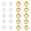 12Pcs Brass Pendant Cabochon Settings KK-TA0003-10A-1
