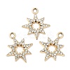 UV Plating Alloy Rhinestone Pendants PALLOY-A004-08G-1