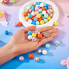 76Pcs Round Silicone Focal Beads SIL-TA0001-94-7