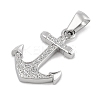 304 Stainless Steel Micro Pave Cubic Zirconia Pendants STAS-D112-03P-07-2