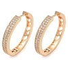 Rack Plating Brass Clear Cubic Zirconia Hoop Earrings EJEW-M090-01G-06-4