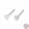925 Sterling Silver Flat Pad  Stud Earring Findings STER-K167-045B-S-8