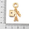 Brass Black Enamel European Dangle Charms KK-M305-19G-01-3