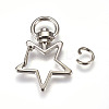 Zinc Alloy Swivel Keychain Clasp Findings X-PALLOY-WH0041-01A-1