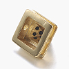 Brass Micro Pave Cubic Zirconia Rivet Beads ZIRC-A008-15G-2