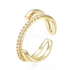 Clear Cubic Zirconia Wrapped Open Cuff Ring for Women RJEW-N035-088-3
