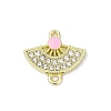 Alloy Rhinestone Fan Connector Charms PALLOY-R151-31G-01-1