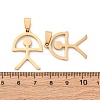 201 Stainless Steel Pendants STAS-V014-01B-G-3