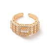 Brass Micro Pave Cubic Zirconia Open Cuff Rings RJEW-R146-16A-G-3