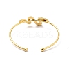 Clear Cubic Zirconia Snake Cuff Bangle BJEW-E032-04G-2
