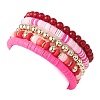 5Pcs 5 Style Synthetic Hematite & Dyed Natural Malaysia Jade Stretch Bracelets Set BJEW-JB10013-3