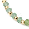 Brass & Dyed Natural Malaysia Jade Rondelle Beaded Bracelets for Women BJEW-JB13323-04-3