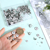 80Pcs 4 Style Flat Round 304 Stainless Steel Earring Settings STAS-SP0001-60-3