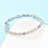 Platinum Tone Brass Micro Pave Cubic Zirconia Tennis Bracelets BJEW-B160-02P-03-3