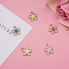 5Pcs 5 Colors Brass Micro Pave Clear Cubic Zirconia Pendants ZIRC-SZ0003-95-3