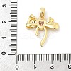 Rack Plating Bowknot Brass Clear Cubic Zirconia Pendants KK-S407-01G-B-3
