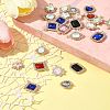 24Pcs 6 Styles Alloy Glass Pendants FIND-FS0003-20-10