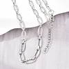 304 Stainless Steel Oval Link Chain Bracelet & Necklace Jewelry Sets SJEW-L199-03P-3