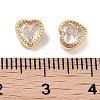 Brass with Single Clear Cubic Zirconia Beads KK-C051-33G-3