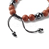 Synthetic Hematite Beads Bracelet for Men Women BJEW-JB06755-7