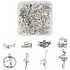 40Pcs 8 Styles Tibetan Style Alloy Pendants FIND-YW0006-87AS-1