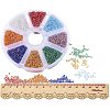 Mixed 12/0 Round Glass Seed Beads SEED-PH0006-2mm-09-5