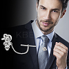 2Pcs Brass Knot Shape Tie Tack Clutch FIND-FG0001-68P-5