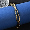 Ion Plating(IP) 304 Stainless Steel Paperclip Chain Bracelets BJEW-F412-02G-4