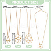 3Pcs 3 Sizes 304 Stainless Steel Cuboid Link Chain Macrame Pouch Empty Stone Holder Necklace Making NJEW-UN00013-3