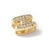 Brass Micro Pave Clear Cubic Zirconia Initial Multi-strand Links KK-S520-01G-08-2