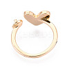 Heart Brass Shell Cuff Ring Settings X-KK-T076-74G-3