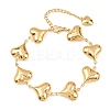 304 Stainless Steel Heart Link Chain Bracelets for Valentine's Day Gift BJEW-D359-17A-G-2