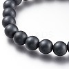 Non-magnetic Synthetic Hematite Beads Stretch Bracelets BJEW-A115-02-2