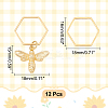 Bees Brass Pendant Decorations HJEW-AB00628-2