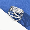 304 Stainless Steel Adjustable Open Cuff Rings for Women RJEW-K299-02P-3