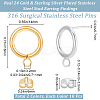 20Pcs 2 Colors 304 Stainless Steel Ring Stud Earring Findings STAS-BBC0005-21-2