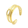 Real 18K Gold Plated 304 Stainless Steel Open Cuff Rings for Women RJEW-B061-01G-05-1