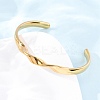 304 Stainless Steel Cuff Bangles for Women BJEW-D361-03G-3