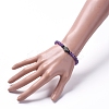 Natural Amethyst Beaded Stretch Bracelets BJEW-JB05026-03-4