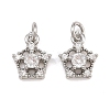 Brass Micro Pave Cubic Zirconia Charms CU-CBAA6E8-05P-02-1
