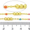 Brass Enamel Round Beaded Link Chain CHC-G022-07G-17-2