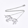 Non-Tarnish 201 Stainless Steel Pendant Necklaces NJEW-T009-JN035-1-40-2