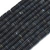 Frosted Natural Black Agate Beads Strands G-K389-C01-01-1