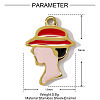 304 Stainless Steel Enamel Pendants STAS-OY001-97G-2