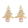 Brass Micro Pave Cubic Zirconia Pendants KK-C155-18G-02-1