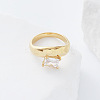 304 Stainless Steel Glass Finger Rings MD8256-3-2
