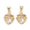 Brass Micro Pave Cubic Zirconia Pendants KK-F930-27C-G-1