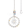 1Pc Flower Glass Car Hanging Decoration HJEW-SP0001-11A-1